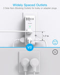 Surge Protector Outlet Extender with Rotating Plug, Multi Plug Wall Outlet 2C2A, 1 Pack White