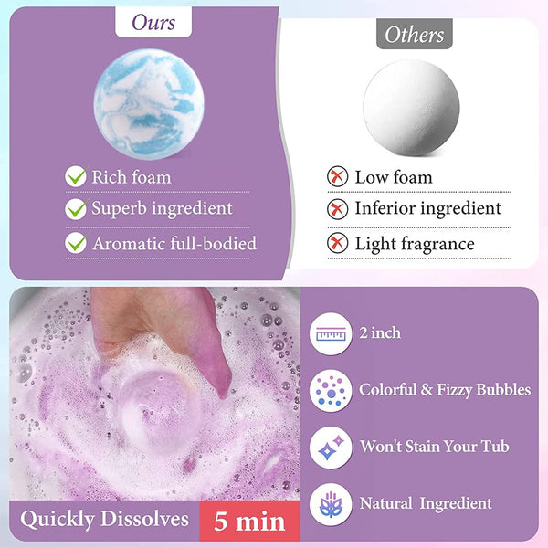 Bath Bomb Gift Set with Surprise Inside, 20 Pack Organic Bath Bombs for Kids, Kids Safe Handmade Fizzy Balls for Kid, Ideal Birthday Gift for
