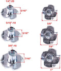 T-Nut 1/4"-20,5/16"-18, 3/8"-16, (100 Pack) 4 Pronged Tee Nut Assortment Kit,for Rock Climbing Holds, Wood, Cabinetry, etc.