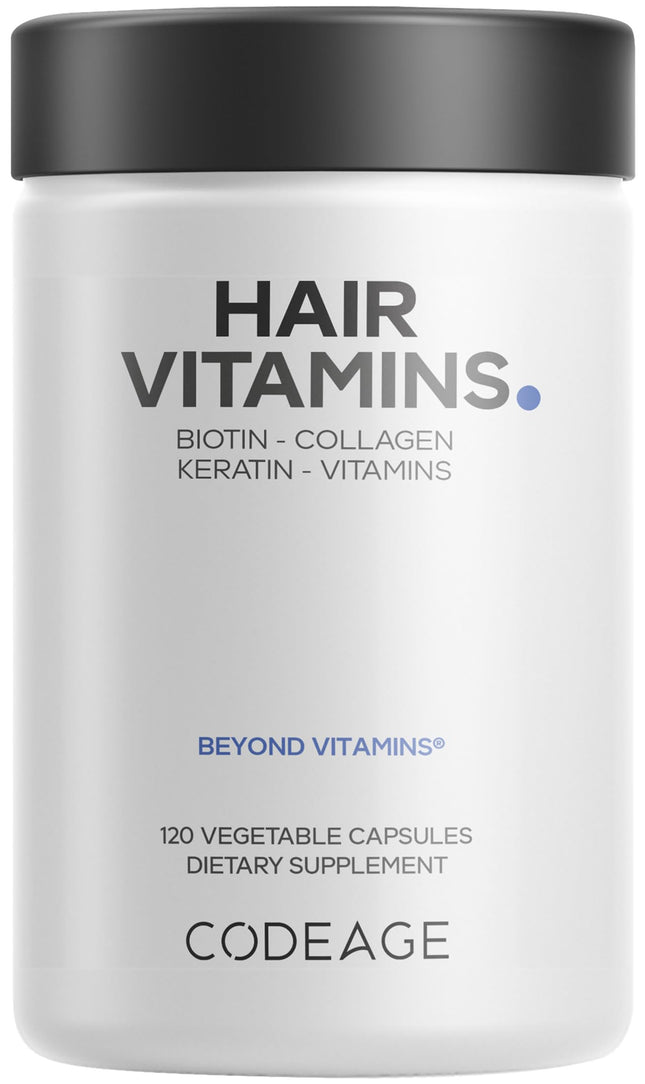 Codeage Hair Vitamins 10000 Mcg Biotin, Keratin, Collagen, Vitamin A, B12, C, D3