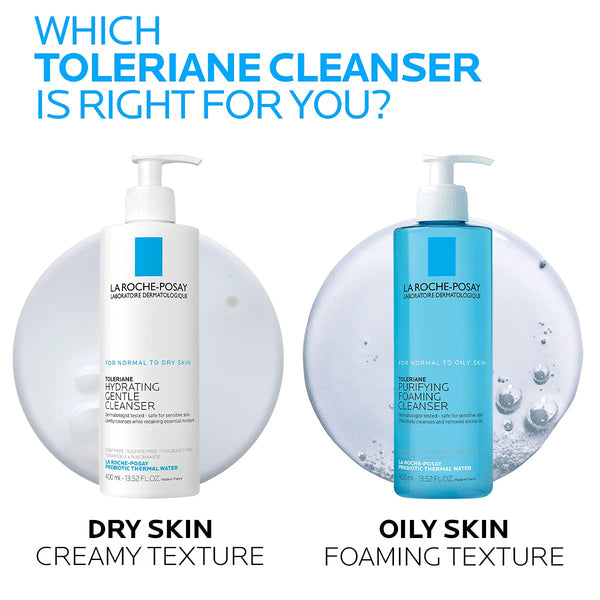 La Roche-Posay Toleriane Purifying Foaming Facial Cleanser, Niacinamide + Ceramides + Prebiotic Thermal Water, Oil Free Face Wash for Oily Skin,