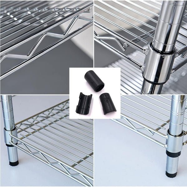 24 Pcs 12 Pairs Wire Shelving Shelf Lock Clips for 1 Inch Post - Shelving Sleeves Replacements for Wire Shelving System (1 Inch Dia) 24 Pcs 1 Inch Dia