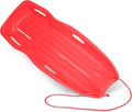 Slippery Racer Downhill Xtreme Flexible Adults and Kids Plastic Toboggan Snow Sled for up to 2 Riders with Pull Rope and Handles 2 PACK RED/GREEN