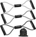 Figure 8 Fitness Resistance Bands with Handles - Exercise Tube Band Set of 3 for Arm and Shoulder Stretch, Rope 8 Word Elastic for Women and Men