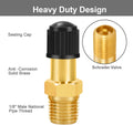 GODESON 1/8"NPT Tank Valve, Anti-Corrosion Brass Schrader Valve with 1/8"Male NPT,Using with Air Compressor Tanks(Pack of 4)