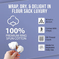 WHITEWRAP Flour Sack Towels 18X28 Ã¢ÂÂ 100% Cotton (Pack of 3), Reusable Kitchen Tea Towels for Baking, Crafts, Embroidery Ideas