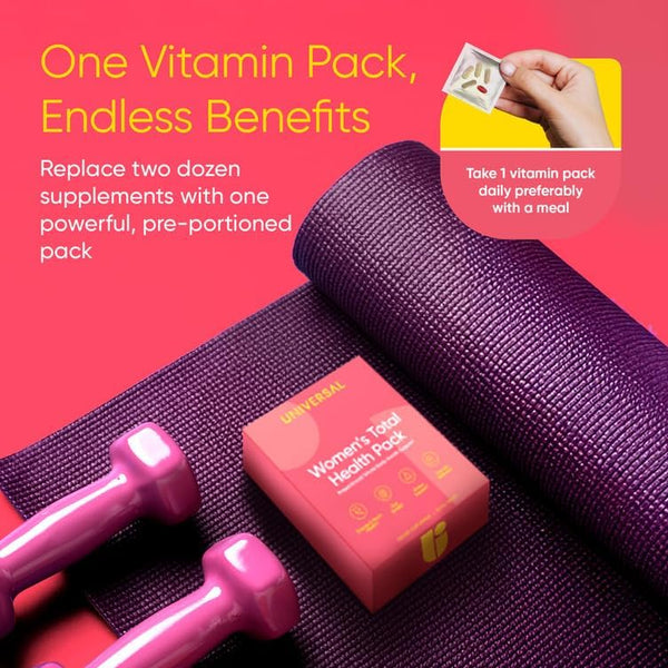 Women'S Total Health Daily Vitamin Packs - All in One Multivitamin for Women, Essential Vitamins & Minerals for Energy, Stress, Digestion & Gut