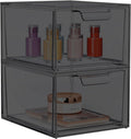 SpaceHacks 2 Pack Stackable Makeup Organizer and Storage, Acrylic Organizers，Clear Plastic Storage Drawer with Pull-Out Handles for Vanity,