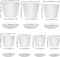 YNNICO 7 pcs Plant Pots with Drainage Holes and Saucers, Indoor Planters, Set of 7 (7.5, 7, 6.5, 6, 5.5, 4.5, 3.5 Inches), White