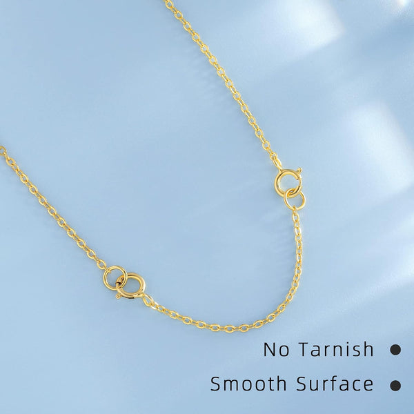 Gold Necklace Extenders 14k Extender Chain 925 Sterling Silver Extension Bracelet Chain Extenders for Necklaces 3 Pcs (1 2 3 Inch)(Gold) 1 2 3