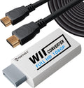 PORTHOLIC Wii to HDMI Converter 1080P with 5FT/1.5M High Speed HDMI Cable Wii2 HDMI Adapter Video&Audio with 3.5Mm Jack Audio, Support All Wii