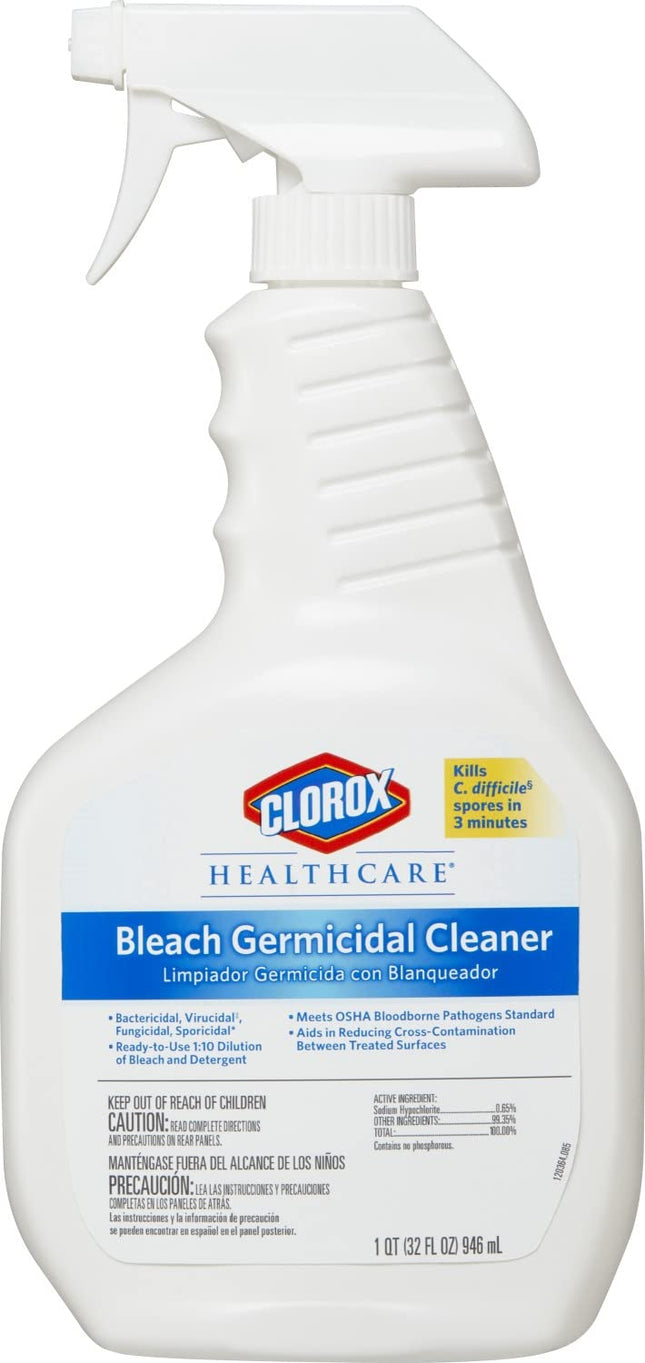 Clorox Healthcare Bleach Germicidal Cleaner Spray, 32 Fluid Ounces (Package May 