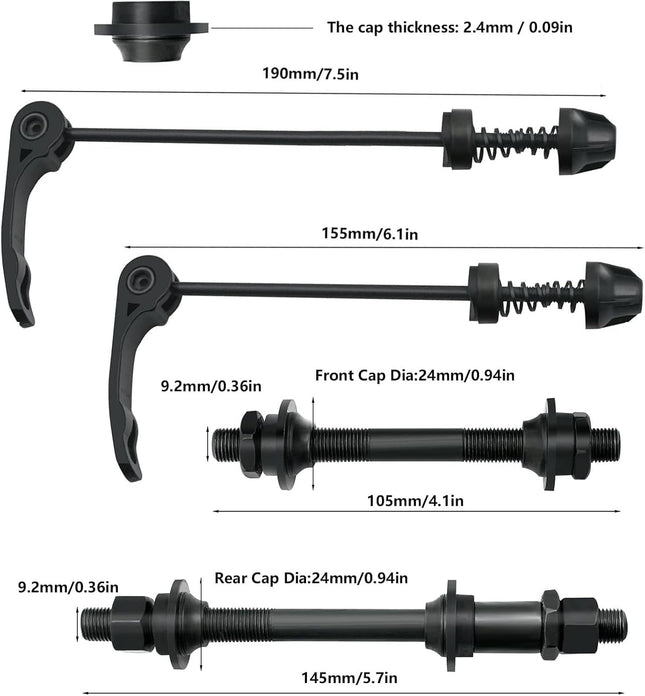 MTB Quick Release Bicycle Hub, Road Mountain Bike Front & Rear Axle Hollow Shaft