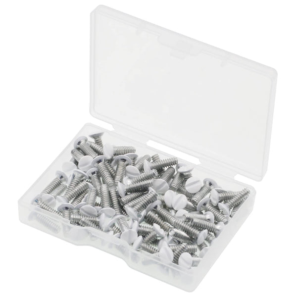 Wall Plate Screws, 100 pcs White Outlet Screws 1/2" Long 6-32 Thread Light Electrical Cover Panel Switch Plate Screws 1/2 Inch