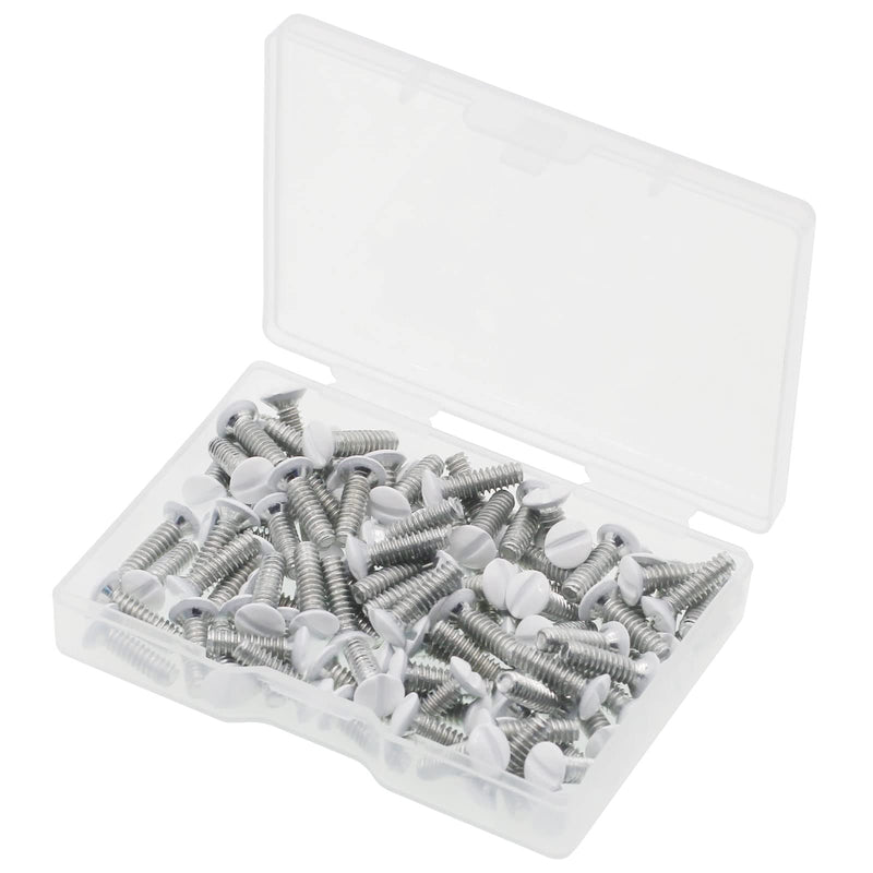 Wall Plate Screws, 100 pcs White Outlet Screws 1/2" Long 6-32 Thread Light Electrical Cover Panel Switch Plate Screws 1/2 Inch