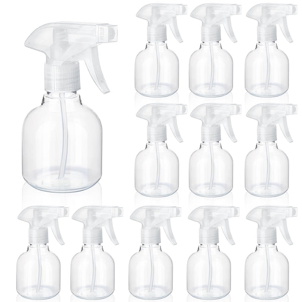 Jinei 24 Pcs 8 oz Empty Plastic Spray Bottle Bulk with Trigger Sprayers Pet Adjustable Head from Fine to Stream Refillable for Hair Plants Cooking