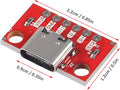DIANN 5pcs USB Type-C Breakout Board Serial Basic Breakout Female Connector Type PCB Converter Board