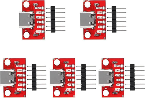 DIANN 5pcs USB Type-C Breakout Board Serial Basic Breakout Female Connector Type PCB Converter Board