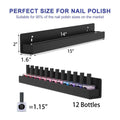 FEMELI Nail Polish Wall Rack, 6 Shelves Acrylic Organizer (15 Inch, Black) | Acrylic Nail Polish holder wall for 66-90 Bottles, Multi-Purpose