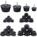 Hilitchi 40-Pcs Round Black Rubber Feet Bumpers Pads with Matching Screws with Built in Stainless Steel Washer for Cutting Board Amps Cabinet Desk