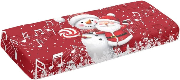 Cute Snowman Santa Piano Keyboard Dust Cover Piano Music Keyboard Dirt Proof Cover Durable Electronic Keyboard Cover Anti-Scratch Piano