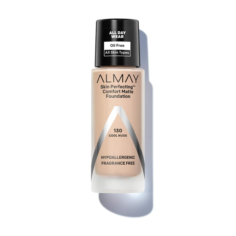 Almay Skin Perfecting Comfort Matte Foundation, Hypoallergenic, Cruelty Free, -Fragrance Free, Dermatologist Tested Liquid Makeup, Cool Nude Cool