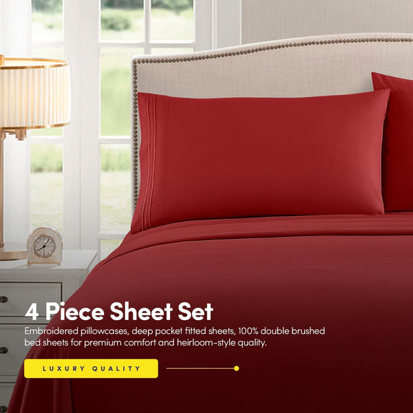 1500 Supreme Collection Bed Sheet Set - Extra Soft, Elastic Corner Straps, Deep Pockets, Wrinkle & Fade Resistant Hypoallergenic Sheets Set,