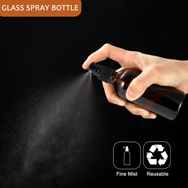 3.4Oz Amber Glass Spray Bottles,Empty Fine Mist Refillable Travel Spray Bottle for Cleaning,Perfume,Aromatherapy,Cosmeti