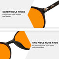 LIKSMU Blue Light Blocking Glasses Computer Gaming TV Phone Sleeping Glasses Women Men Professional Filter Anti Eyestrain B1 Orange Lens 99.9%