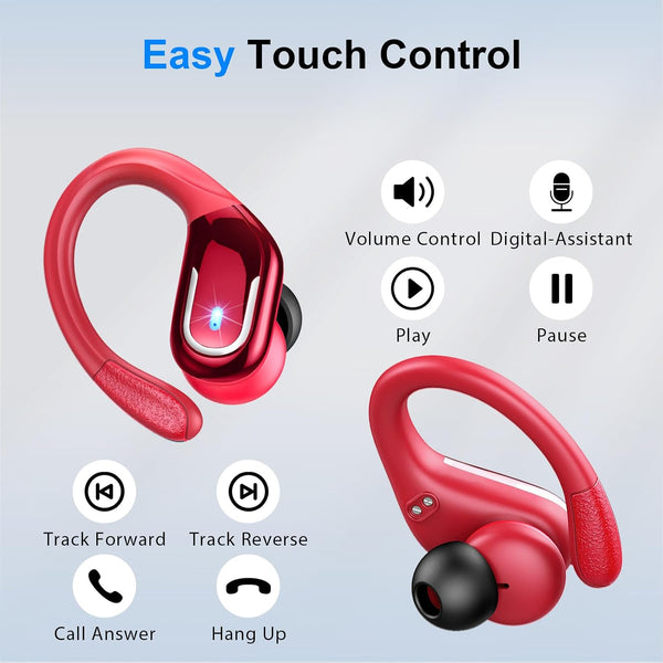 Wireless Earbud, 75Hrs Bluetooth 5.4 Headphones IP7 Waterproof for Sport, Running Wireless Earphones with ENC Noise Canceling Mics, Deep Bass over