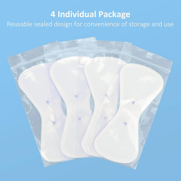 Comfytemp TENS Unit Replacement Pads only for K6101, 4 Pack Wireless TENS Pads, 5.1" x 2.4" Reusable Self Adhesive Electrodes with Premium