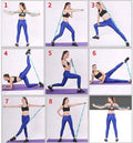 7 Ring Stretch Resistance Exercise Band, Miracle Miles Band, Yoga Stretching, Arm, Shoulders Foot, Leg Fitness Home Gym Physical Therapy Band Blue