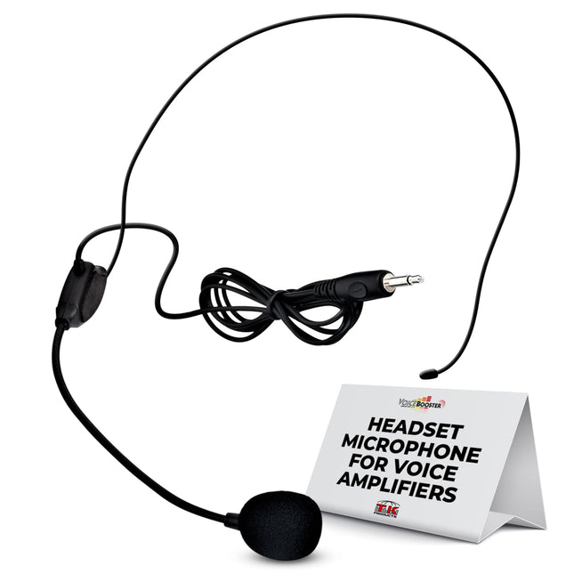 Headset Microphone Lightweight Adjustable Boom Mic with Feedback Control - 3.5Mm Plug for Voice Amplifiers for Public Sp