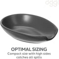 OGGI Spooner Ceramic Spoon Rest- Spoon Rest for Stove Top, Spoon Holder for Countertop, Kitchen Decor for Counter, Coffee Bar Accessories, Gray