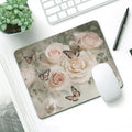IBILIU Mouse Pad White Roses,Butterfly Flower Floral Rectangle Mousepad Non-Slip Rubber Base Computer Mouse Pad for Laptop, Office, Home - 9.5 X