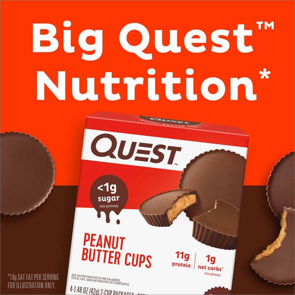 Quest Nutrition Peanut Butter Cups, 11G Protein, 1G Sugar, Low Carb, Gluten Free, Keto Friendly, 12 Count