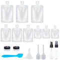 SEQUHITKU 17 Pack Travel Pouches for Toiletries,TSA Approved,Portable Containers,Stand Up Pouch,Refillable Travel Accessories for Shampoo