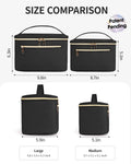 Wandering Nature Large Makeup Bag, Travel Make up Organizer Cosmetic Brush Bags Case for Women in Fabric,Black,Patent Pending