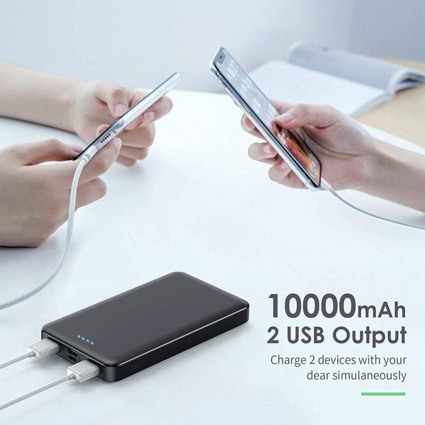 [2 Pack]Portable Charger Power Bank 10000mAh,Slimmer USB C in&Out Fast Charging Portable Phone Charger,Travel Essentials Backup External Battery