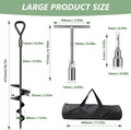 Phopich 18''/30" Long Ground Anchor, Heavy Duty Earth Anchors Ground Anchors Screw in Kit with T-Handle Hex Wrench for Camping Tent, Swing Sets,