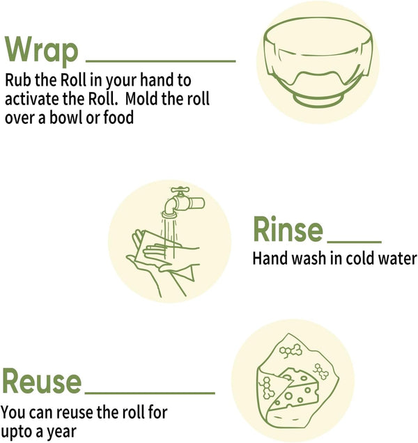 UNDER the MANGO TREE Beeswax Wrap â Reusable Food Wrap Roll 1 Metre (13 X 39 Inch) | Organic Cotton Wax Paper for Food Storage | Sustainable,