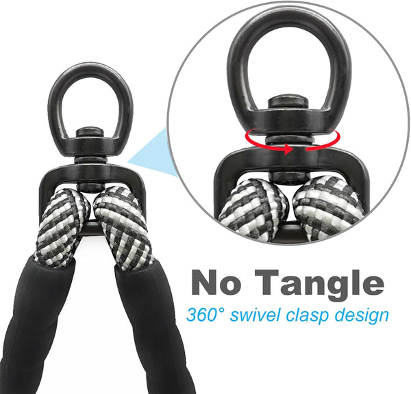 5 FT Double Dog Leash Coupler, Extension Rope for Two Dogs Walking, No Tangle Dual Strong Dog Lead Splitter, for Large Medium Dogs (3/8" X 1.5m