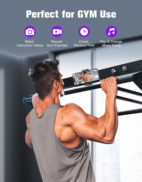 Magnetic Phone Holder for Gym, 360ÃÂ° Rotatable Gym Phone Holder Workout Record, or Any Metal Surface, Gym Magnet Phone Mount Compatible with All