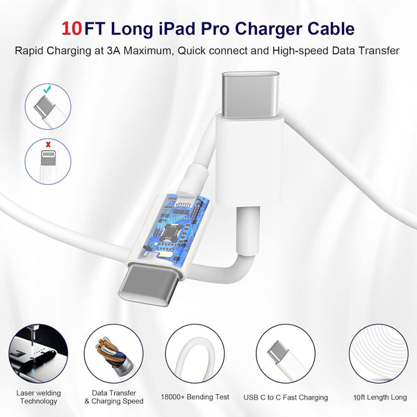 Iphone 16 15 Charger Fast Charging 10 FT, 2 Pack 20W USB C Wall Charger Block with 10FT Long Type C to C Charging Cable for Iphone 16/16 Plus/16