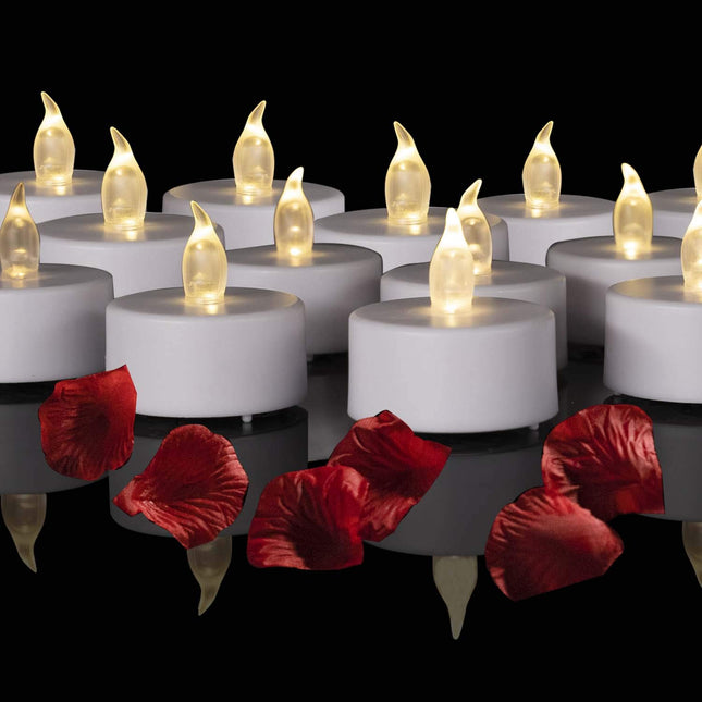 Battery Operated LED Tea Lights: 24PACK Flameless Votive Candles Lamp Realistic and Bright Flickering Holiday Gift Long 