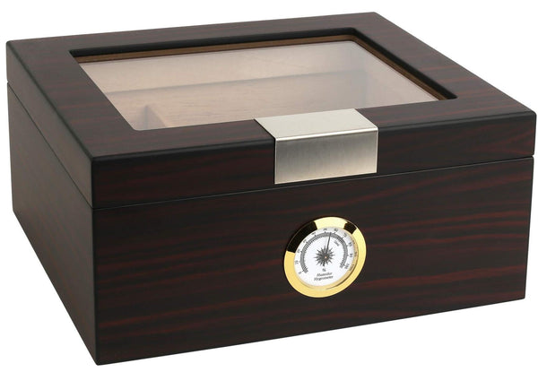Premium Cigar Humidor for 25-50 Cigars - Elegant Humidor Humidor with Hygrometer and Humidifier - Cedar Lined Cigar Box for Optimal Humidity