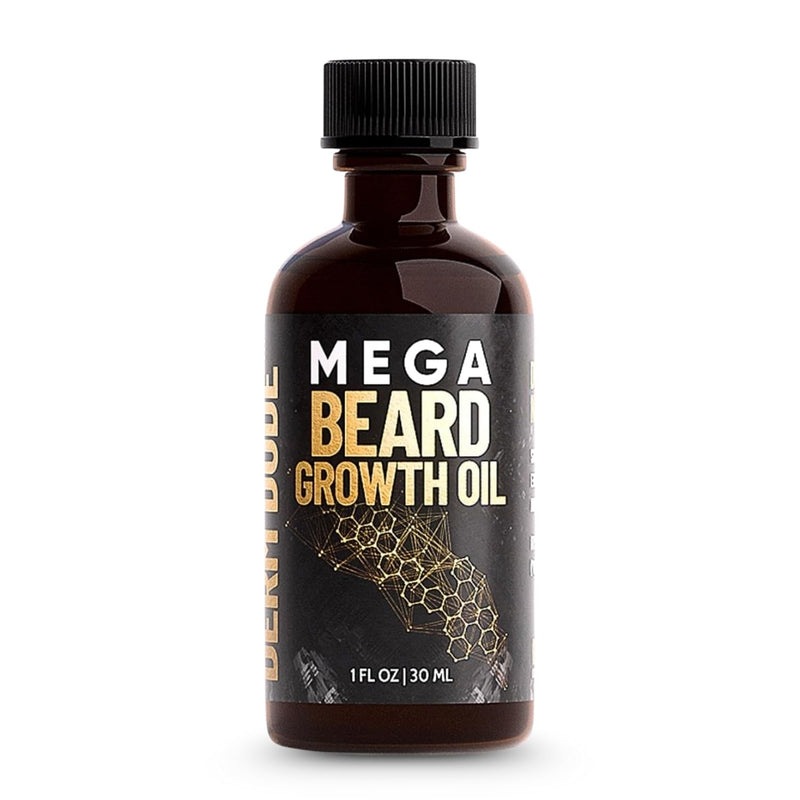 Derm Dude Mega Beard Growth Oil for Men | Formulated with Castor Oil & Jojoba Oil for Hair Growth | Promotes Thicker, Fuller Beard, Hydrates &