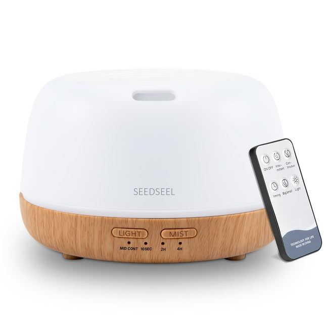 300ML Essential Oil Diffuser with 7-Color LED Lights and Remote Control, Modern Minimalist Design, High-Efficiency Ultra
