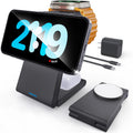 Kysson Foldable 3 in 1 Charging Station for Multiple Devices, Travel Wireless Charger for MagSafe Charger Stand, Magnetic Charging Stand for