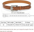 FGSS Women-Western-Leather-Belts - Vintage-Western-Cowboy Embossed-Belts with Retro-Engraved-Buckle for Jeans Pants Brown-carved Belt Fit for
